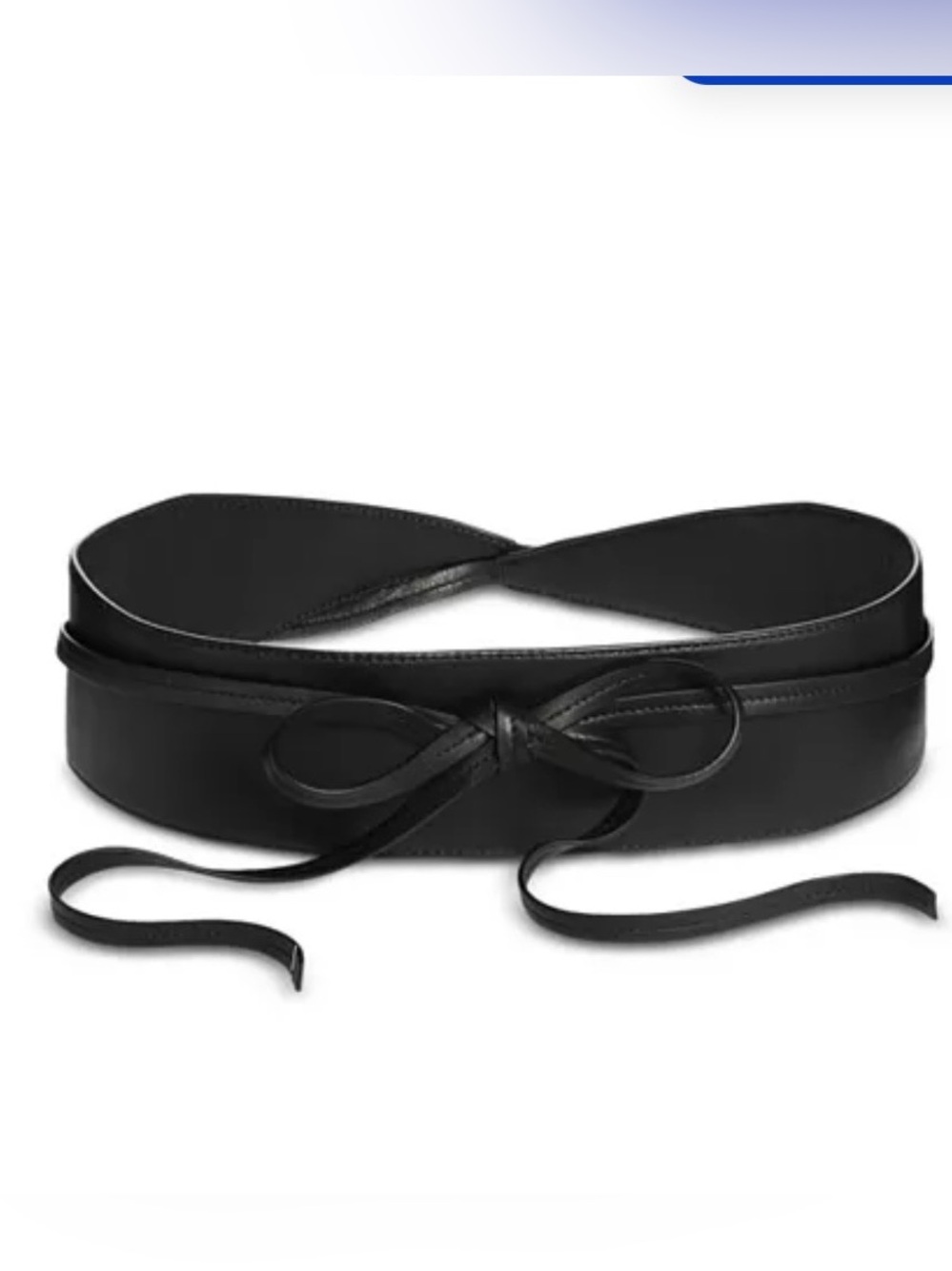 Eileen Fisher black leather wrap belt